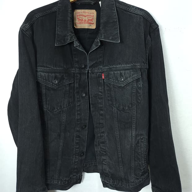 (빈티지) 리바이스 블랙 데님 트러커 워싱 자켓 105-110 XXL