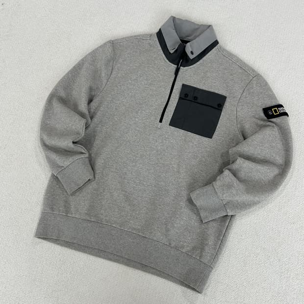 내셔널지오그래픽 맨투맨 티셔츠 그레이 XL