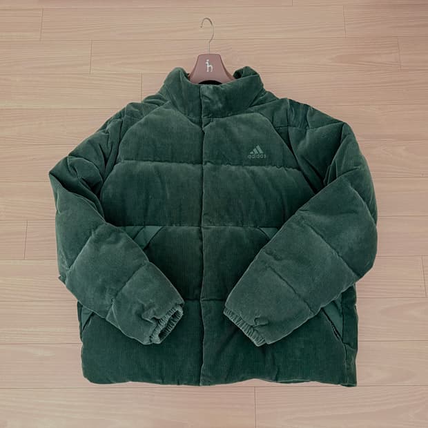 아디다스 코듀로이 덕다운 패딩 다크그린 XL