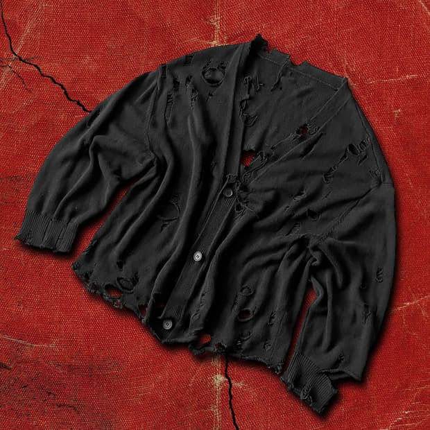 Japanese 90s 빈티지 가공 그런지 블랙 가디건 105