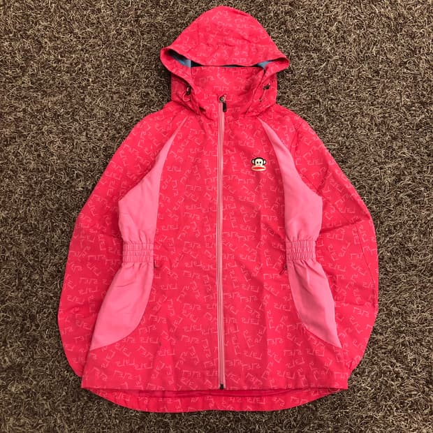 폴프랭크 핑크 로고 패턴 바람막이 자켓