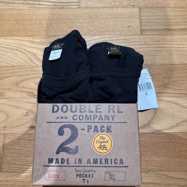 RRL 가먼트다이 포켓티셔츠 2팩 XL 새상품