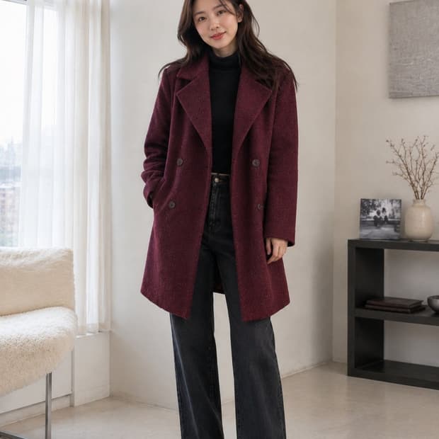 여성 모직 코트 95