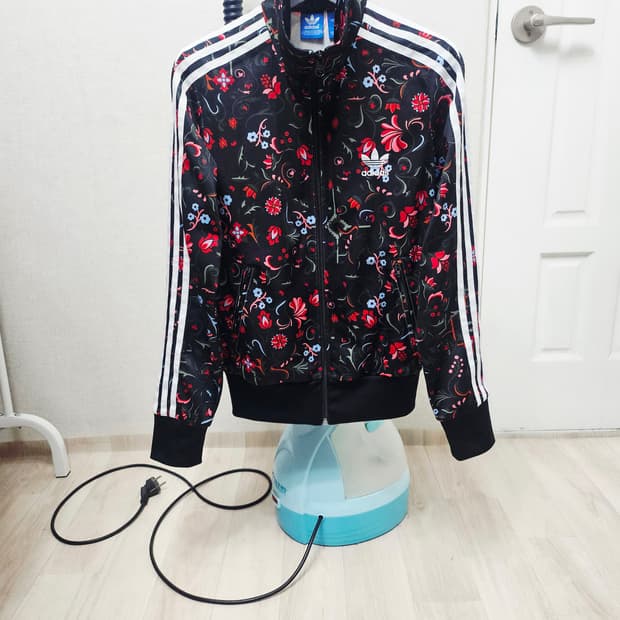 (90~95)M☆초대장급☆아디다스 파이어버드 플라워[검흰]백로고트랙탑져지