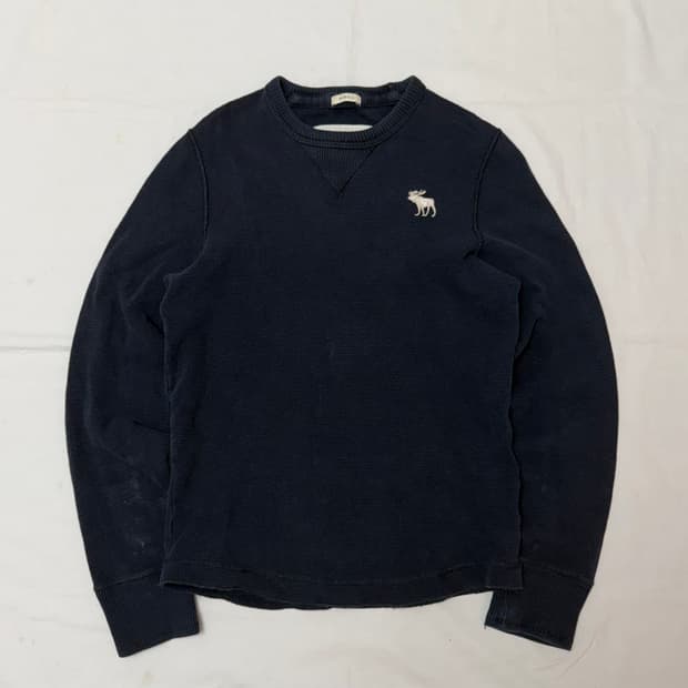 아베크롬비 y2k 와플 써멀 롱슬리브 네이비