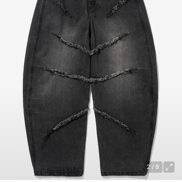 낫포너드 컷오프 데님 팬츠 블랙 L사이즈 팔아요