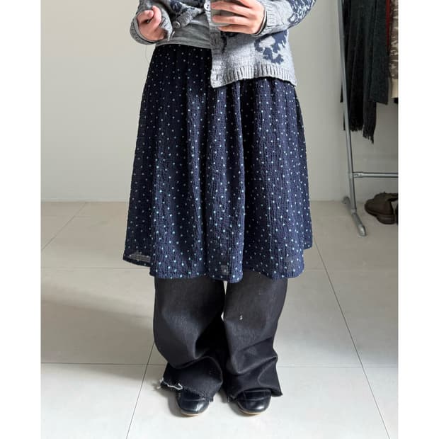 빈티지 도트 스커트