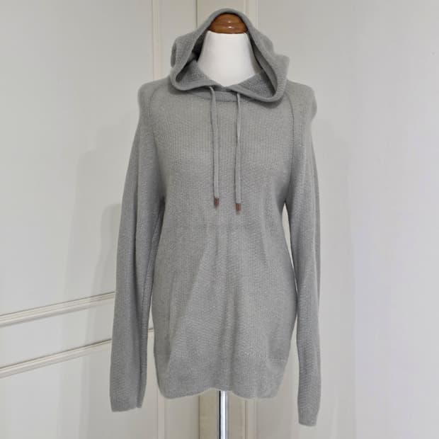 sj와니 빈티지) 그레이 모헤어 y2k 모리걸 보헤미안 모리 니트후드티