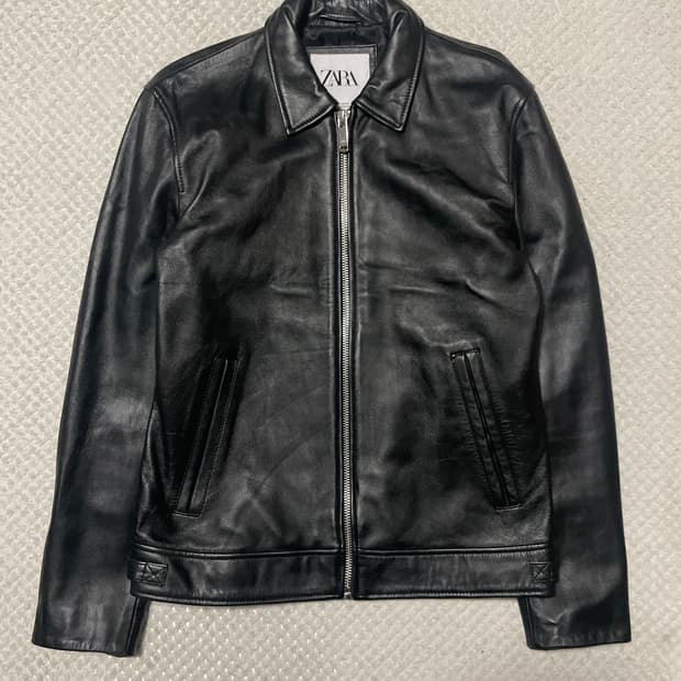 ZARA 웨스턴 무드 램스킨 양가죽 스포츠 레더 자켓
