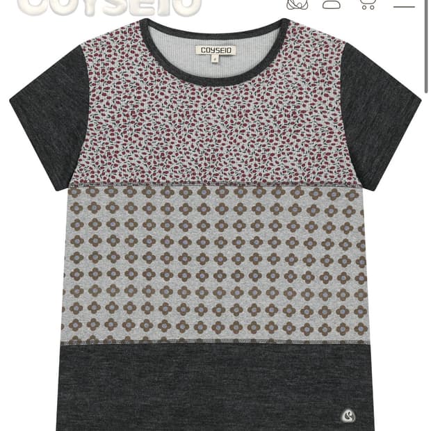 (구해요) 코이세이오 플라워 패치워크 티셔츠 반팔티