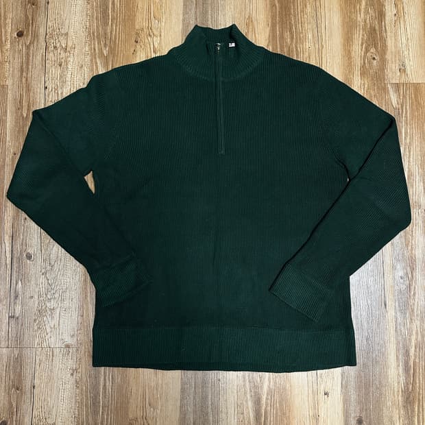 [XXL] 폴로 진스 쿼터 짚업 니트