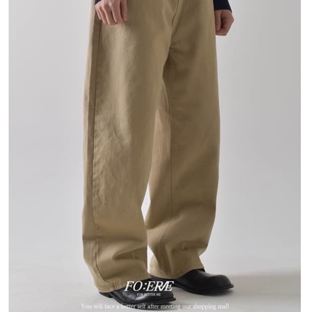포에르미 usa 커브드 코튼 팬츠 베이지