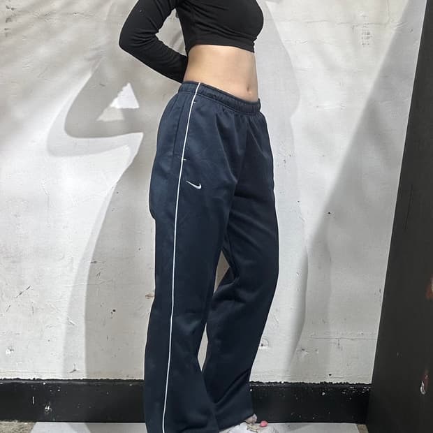 00s 나이키 네이비 와이드 사이드 라인 추리닝 바지 L