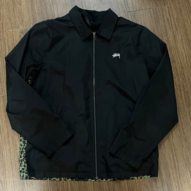 Stussy leopard panel jacket