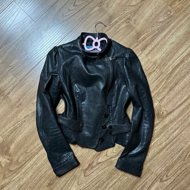빈티지 블랙 라이더 가죽 자켓 오네갸루 긱시크 그런지 공겜여주 고딕 고스