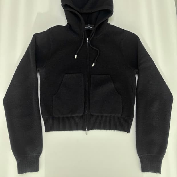 닉앤니콜 후드집업 니트 블랙