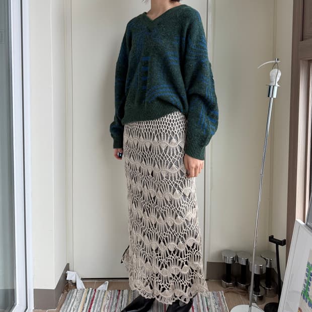 빈티지 크로셰 스커트