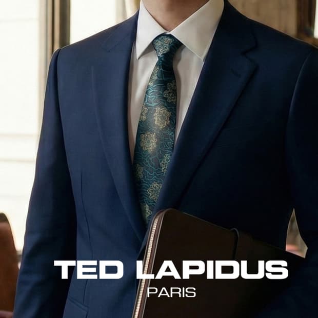 테드 라피두스 실크 청녹색 자카드 넥타이 8.6cm A+등급 A19368