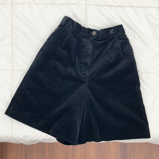 courreges / 꾸레쥬 블랙 코듀로이 팬츠 