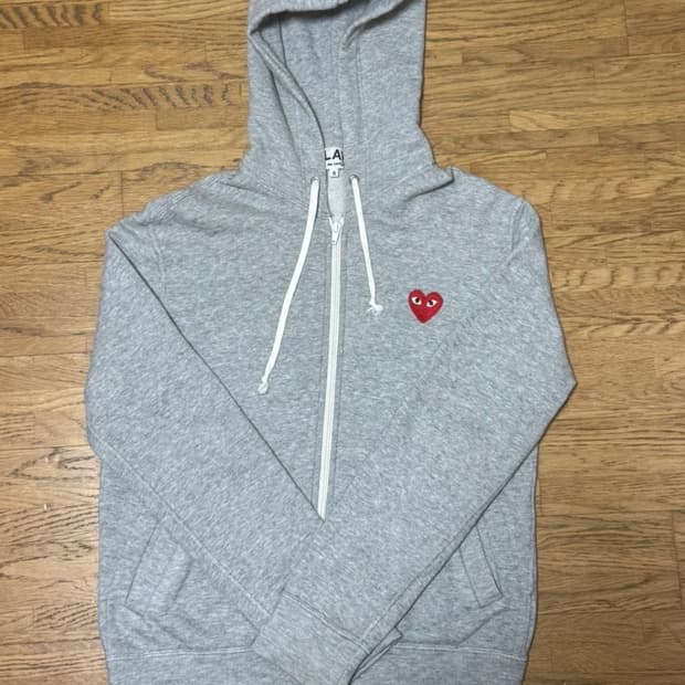 꼼데가르송 그레이 와펜 후드집업 남성 S