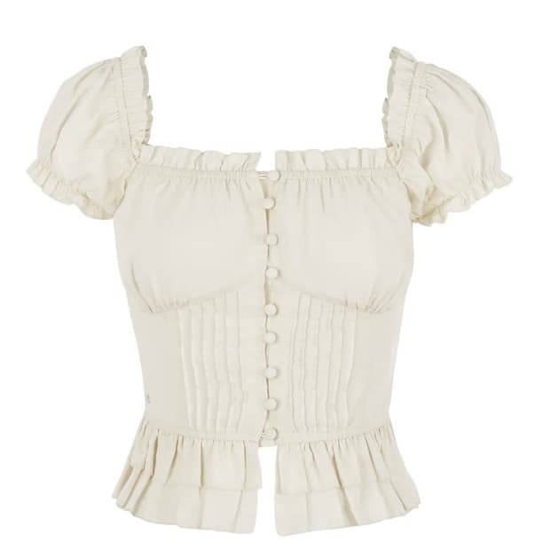 새상품) 페일제이드 줄리 프릴 버튼 블라우스 아이보리 s