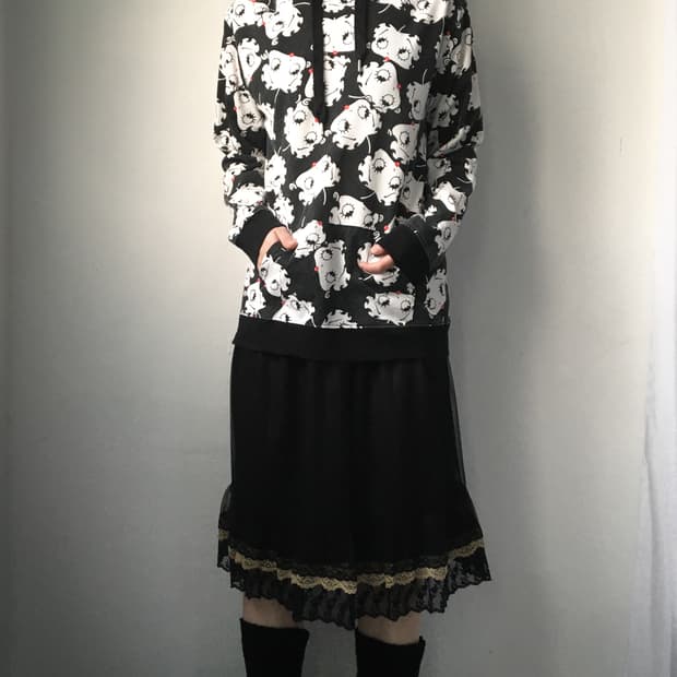 Betty boop pattern hood