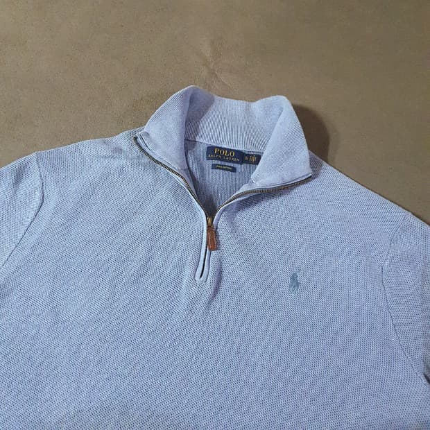 폴로 피마코튼 반집업 니트 XL