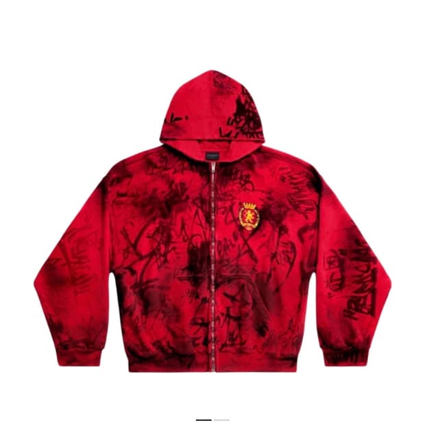 SKATE GRAFFITI ZIP UP RED M