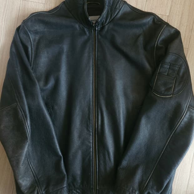 [XL] 디스이즈네버댓 Flight Leather Jacket Black