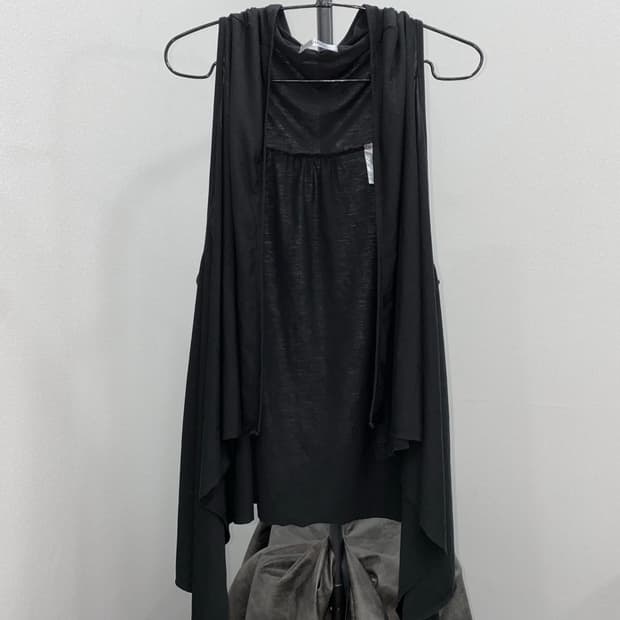 Gothic Hooded Drape Open Vest