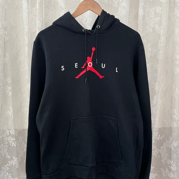 XXL) 조던 서울 기모 후드 티셔츠 블랙