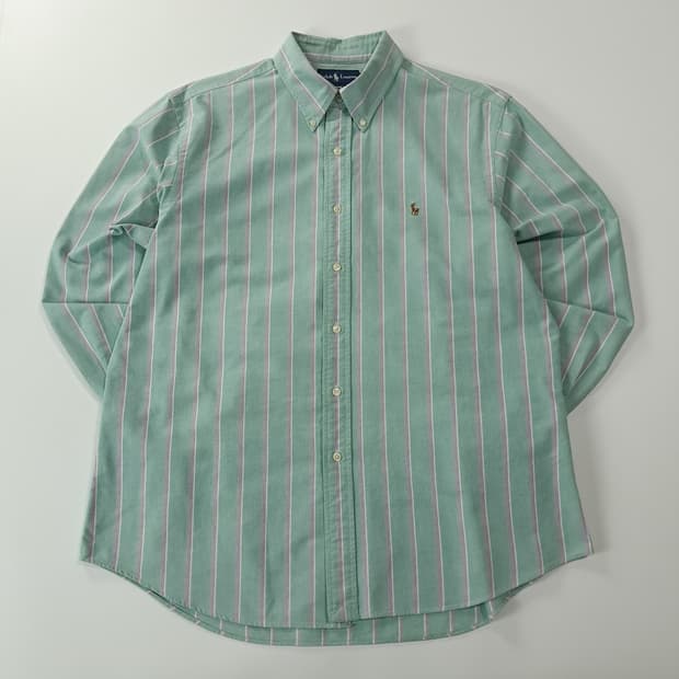 CK294 L 폴로 90s 홍콩판 커스텀핏 스트라이프 셔츠 남방