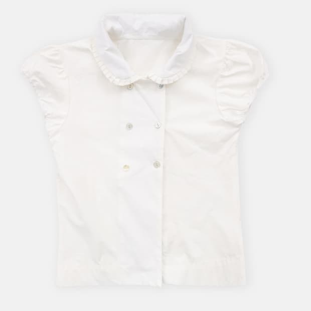 퍼프 카라 블라우스 셔츠 모리걸