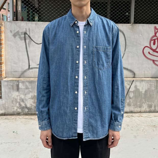 3/ 포터리 데님 버튼다운 셔츠 자켓
