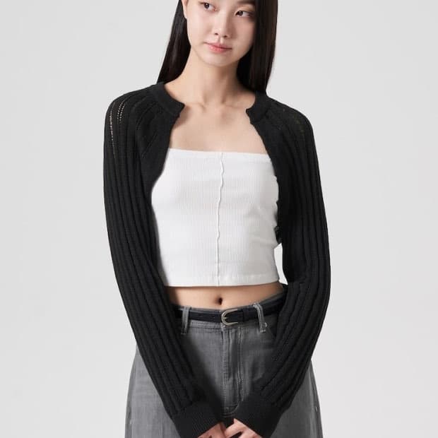 에잇세컨즈(8seconds) 크롭 볼레로 가디건