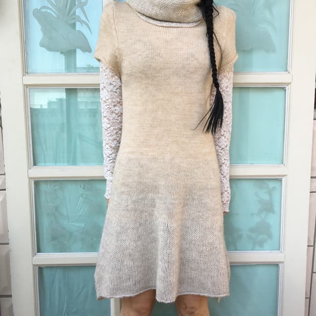 High neck knit onepiece