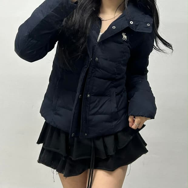 아베크롬비 y2k 여리핏 걸즈 다운 자켓 후드 푸퍼 패딩(M)