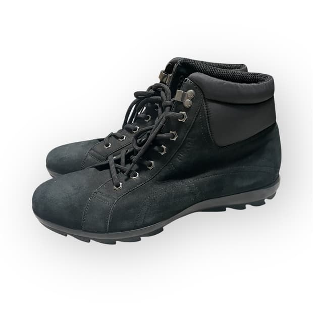 270) 프라다 스포츠  로고 스웨이드 나일론 부츠 