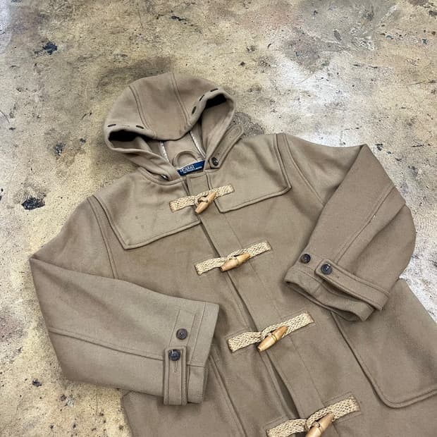 폴로 랄프로렌 브라운 베이지 더플 떡볶이 코트 