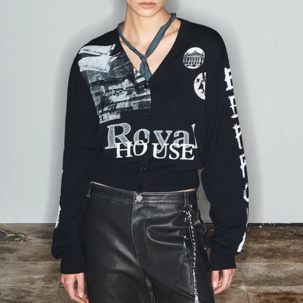 더오픈프로덕트 COLLAGE PRINTED CARDIGAN(BLACK)