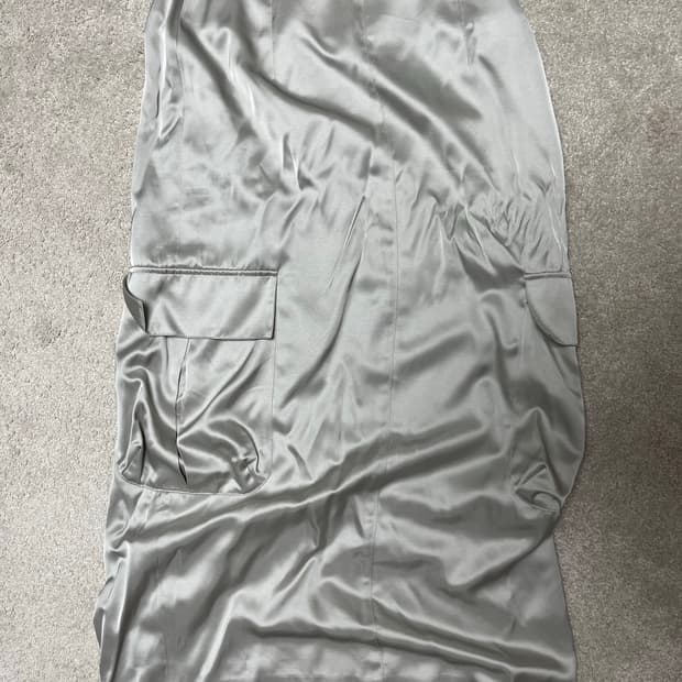 기준 실크 카고 스커트