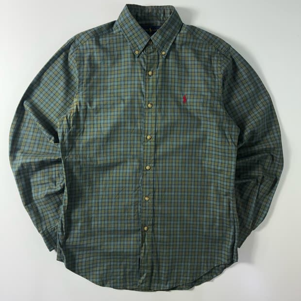 Polo  폴로 랄프로렌 자수 코튼 그린체크 셔츠 
