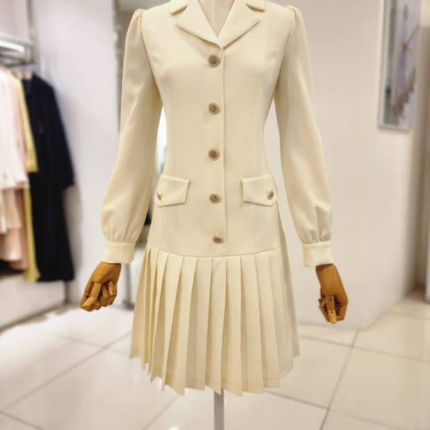 샤틴 밑단플리츠 원피스 66사이즈