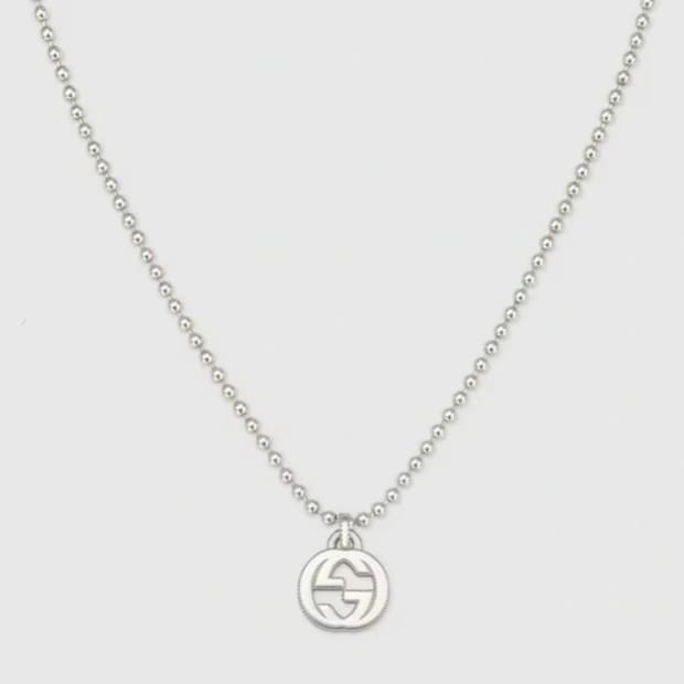 gucci 구찌 인터로킹 G 실버 볼체인 목걸이