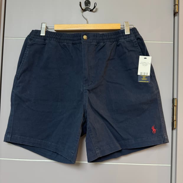 폴로 프렙스터 쇼츠 L 네이비 / 블랙 큐알택 새상품