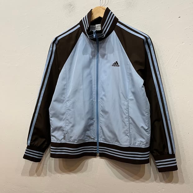 아디다스 재팬 스카이블루 브라운 윈드브레이커 우먼즈