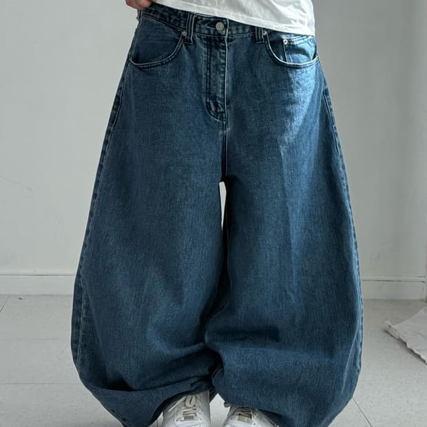 기철 와이드 데님팬츠
