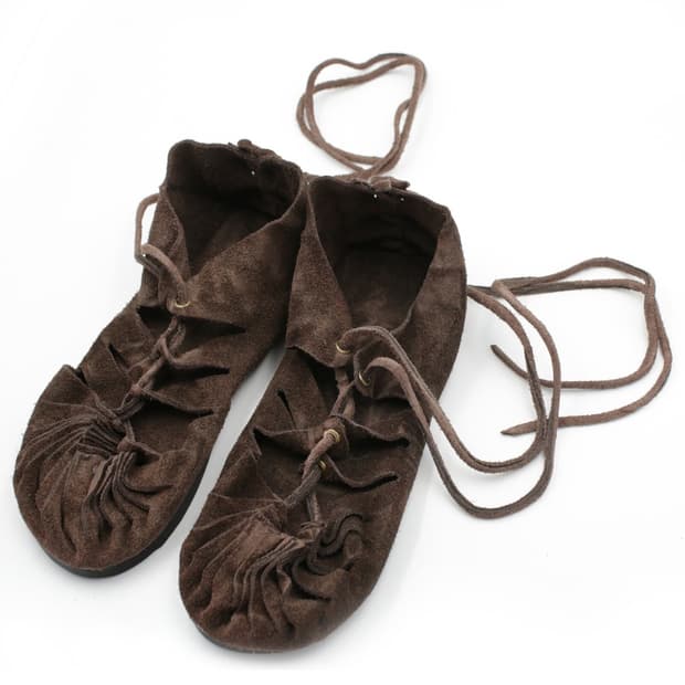 [240] 브라운 스웨이드 분트슈 레이스업 빈티지 로만샌들