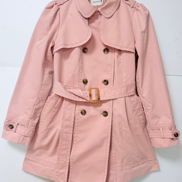 CLOVIS 핑크 트렌치 코트 여성 55 봄코트