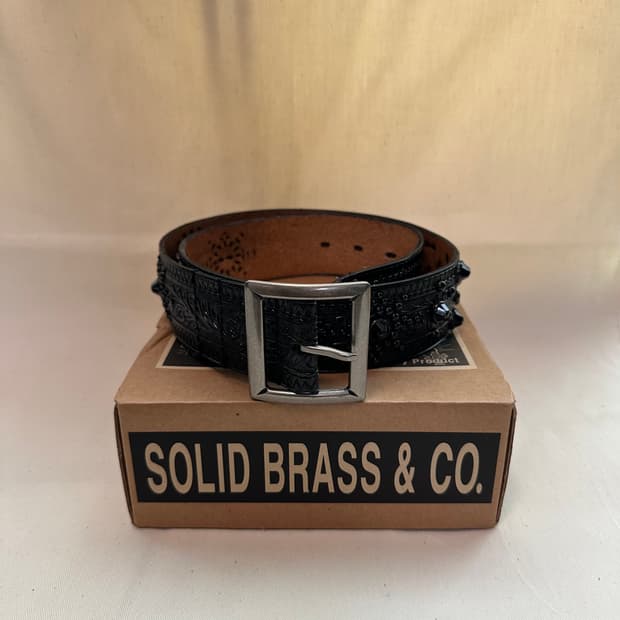 솔리드브라스앤코 스터드 벨트 블랙 Solidbrass